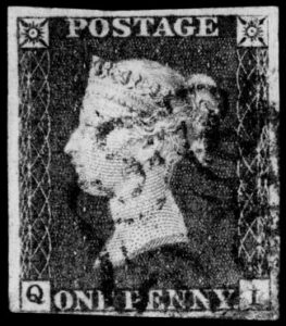 timbre black penny, premier timbre imprimé de l'histoire