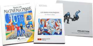 Trois livres en papier, imprimés par notre imprimerie qui dessert de nombreux projets en auto-édition.