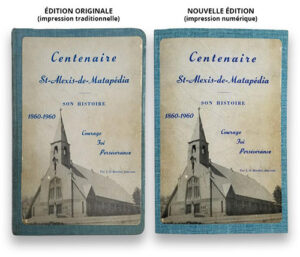 Deux couvertures de livres côte à côte. Édition originale abîmée, et la nouvelle édition corrigée.